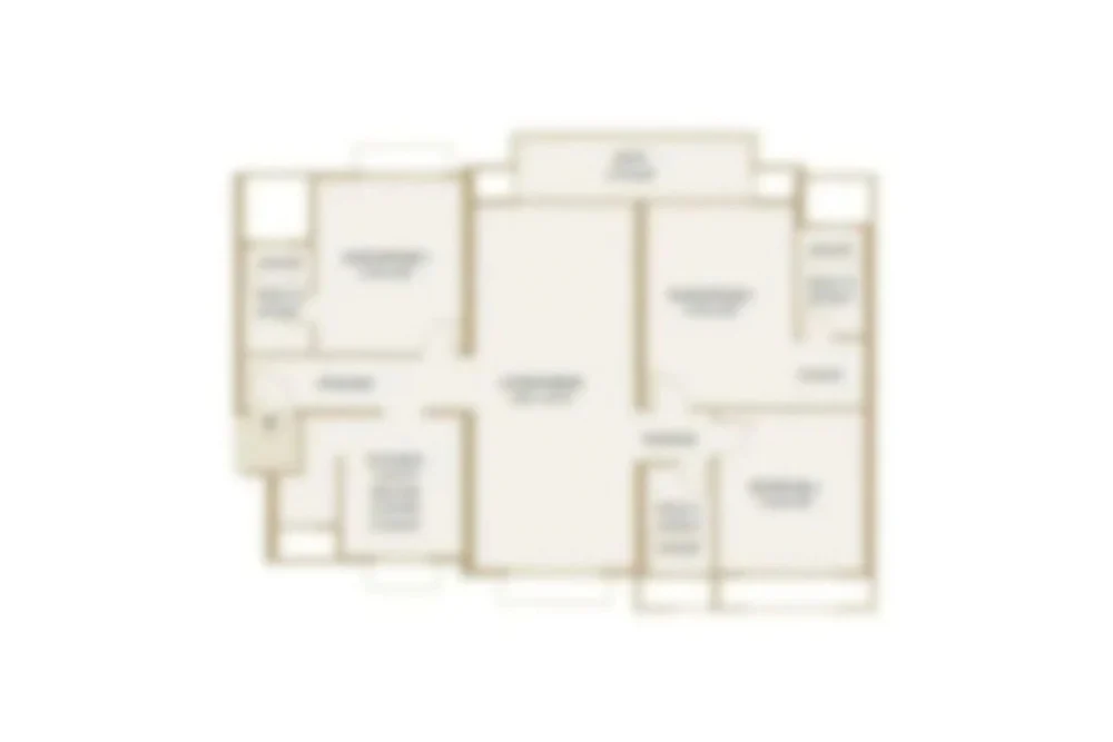 3 BHK Apartment Floor Plan